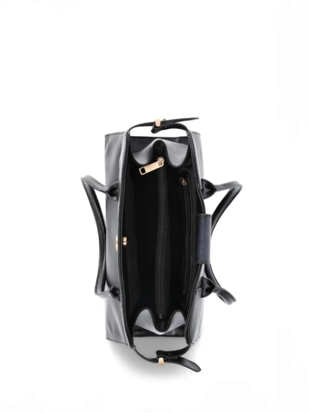 Time & Tru Maxwell Satchel Handbag In Black NWT